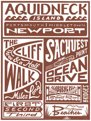 Aquidneck Island Screen Printed Poster