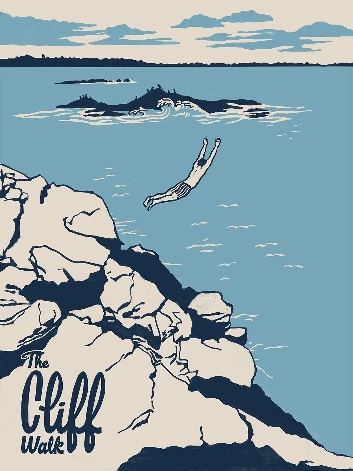 The Cliff Jump Print. Sunwray, Newport RI