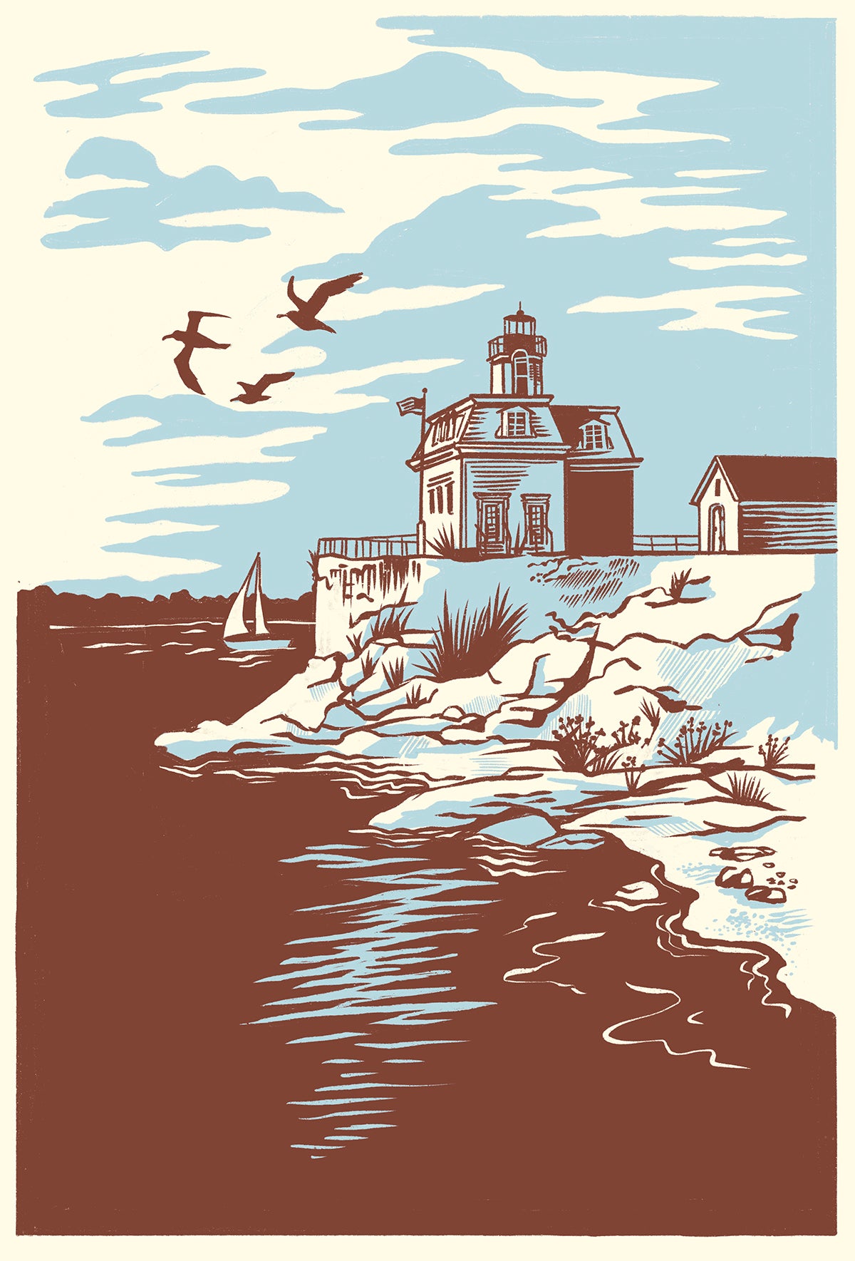 Rose Island Screen Printed Poster