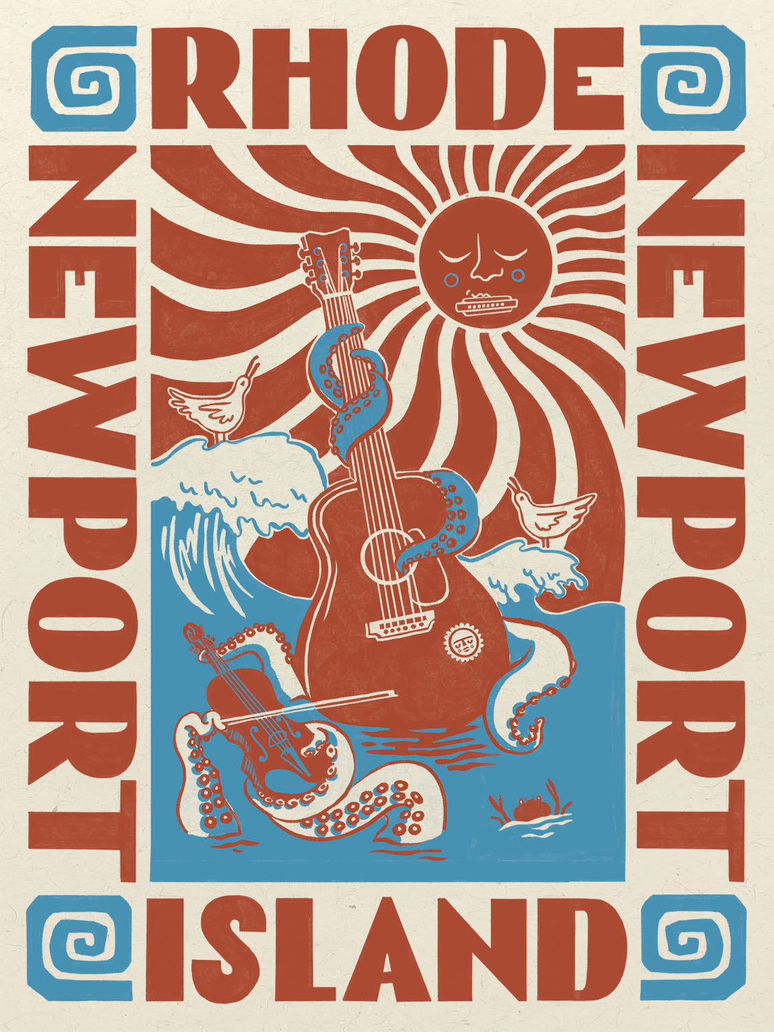 Folk Screen Printed Poster