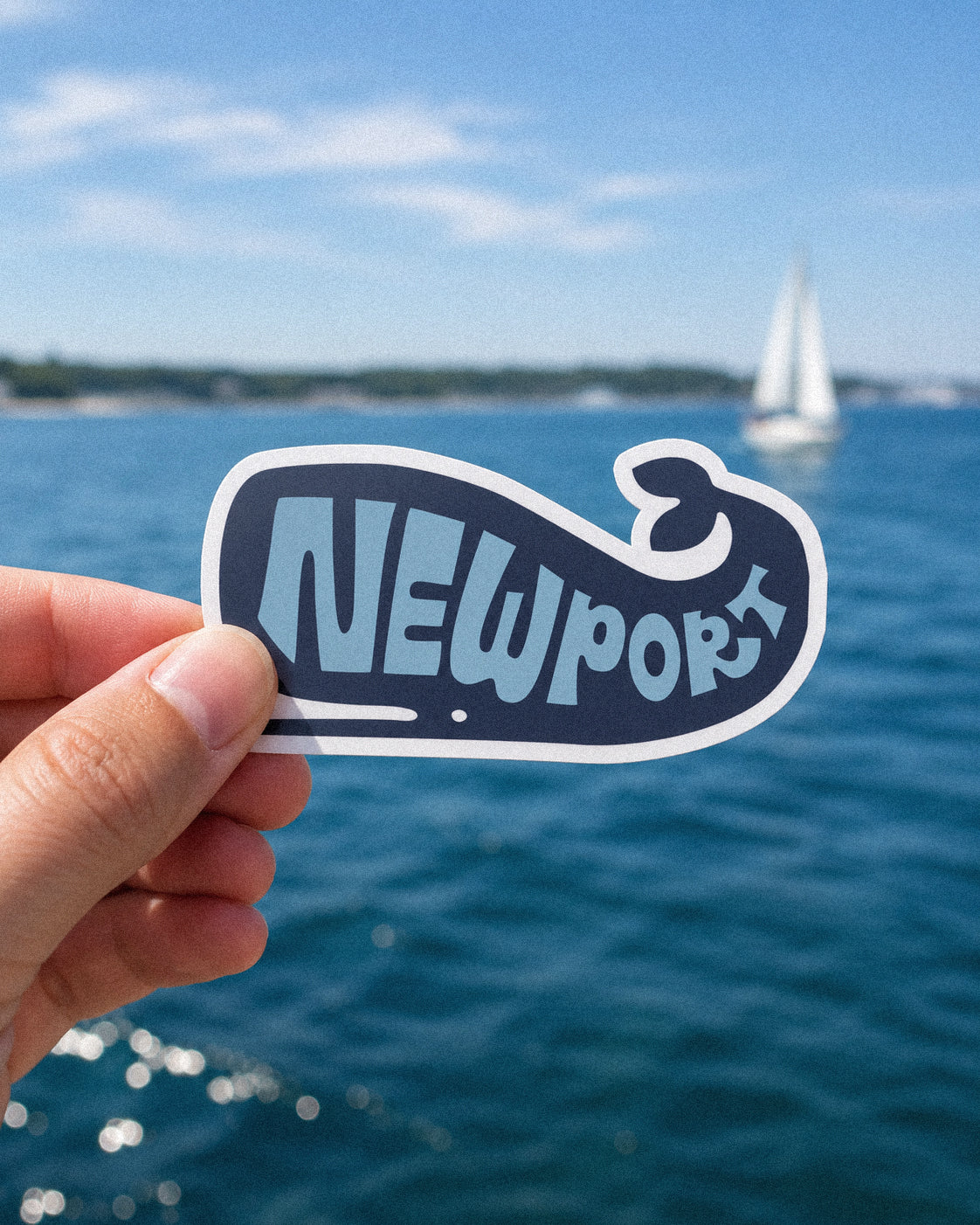 Blue Newport Whale Sticker