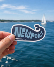 Blue Newport Whale Sticker